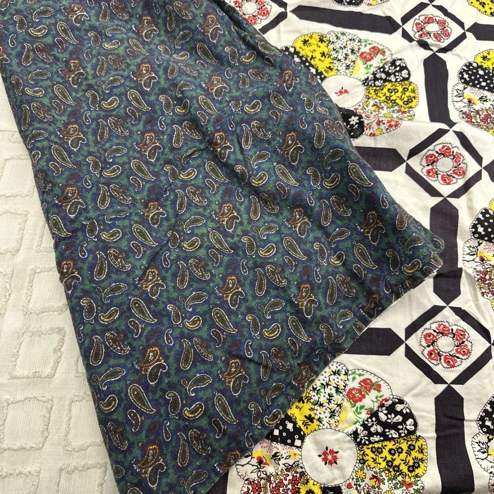 Vintage Dresden Plate Quilt Print Flat Sheet Floral Patchwork Retro Twin Full